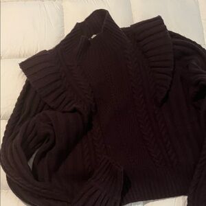 PAIGE Europe Ltd black cherry wool and nylon sweater